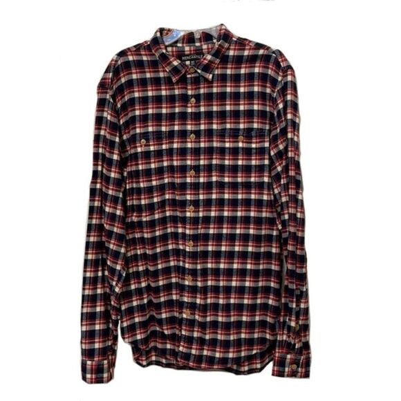 J. Crew Mercantile Tartan Plaid Flannel Button Up Shirt Mens Size XLT Tall Red - Picture 1 of 11